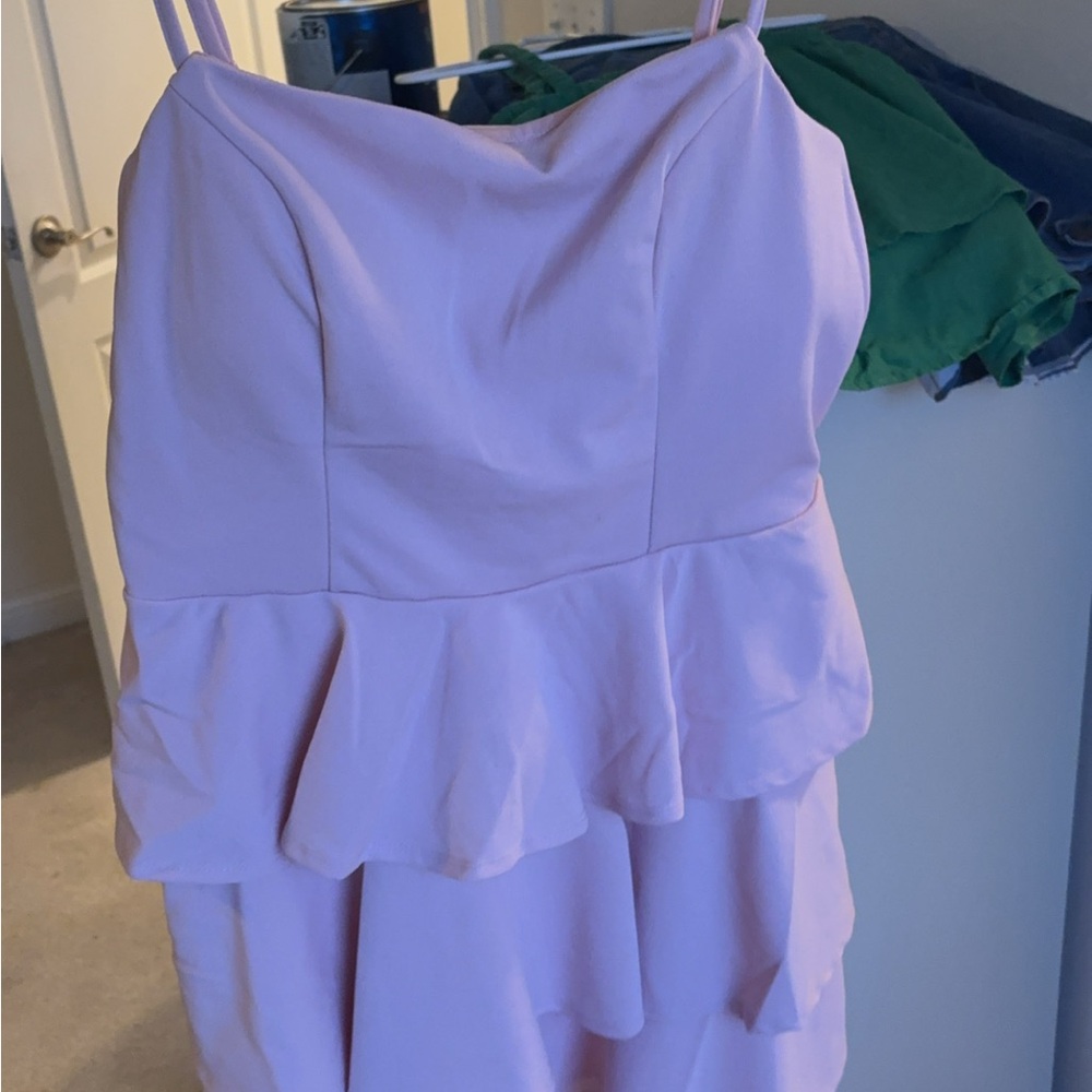 Chic Lavender Peplum Dress
